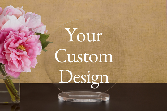 Custom Round Table Numbers With Stand - Clear Acrylic Wedding Table Number Wedding Décor Modern Weddings