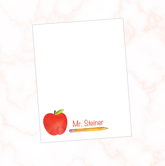 Personalized Teacher Notepad | Custom Apple Pencil Gift Personal Lined