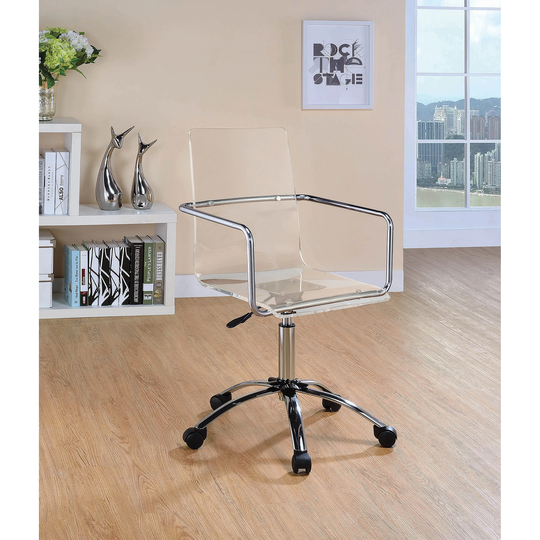 Hendricks Clear and Chrome Acrylic Office Chair