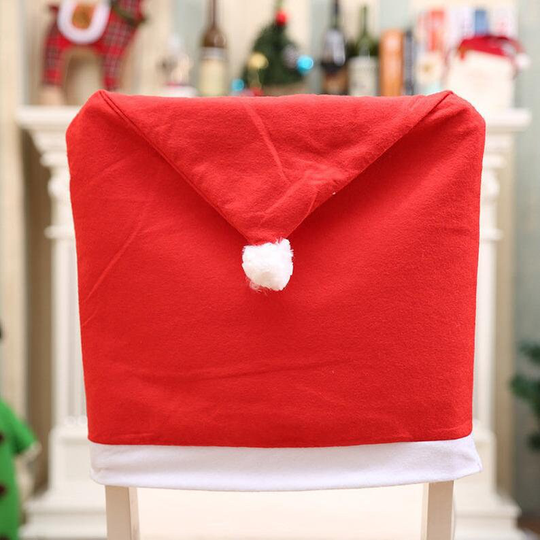 Santa Hat Chair Cover - Made Of High Quality, Soft, Durable & Fleece Fabric 100% Anti-Pill