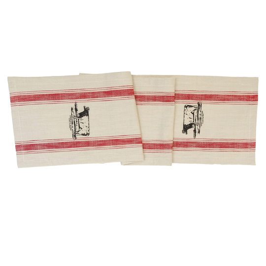 13" x 72" Cow Feed Sack Table Runner - Tan - 13" x 72"