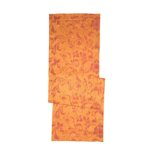 French Home Linen 20" x 68" Renaissance Table Runner -Warm Sienna and Saffron - 20'' x 68''