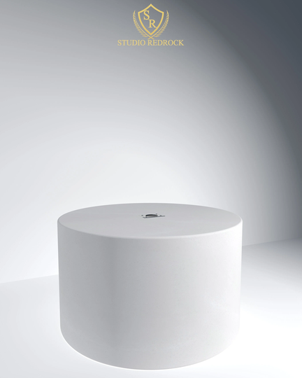 Concrete Side Table with Umbrella Holder. This Luxury Polished Is Great For Exterior Or In-Pool Spaces