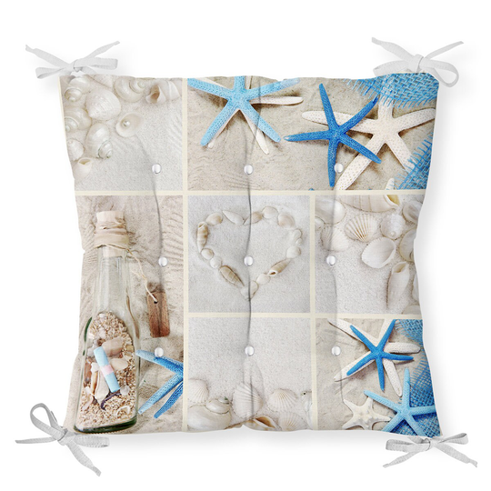 starfish Chair Cushion|Chair Pads With Ties|Square Seat Covers|Handmade Pillows For Chairs|Fluffy Cushion|Modern Covers|Seat