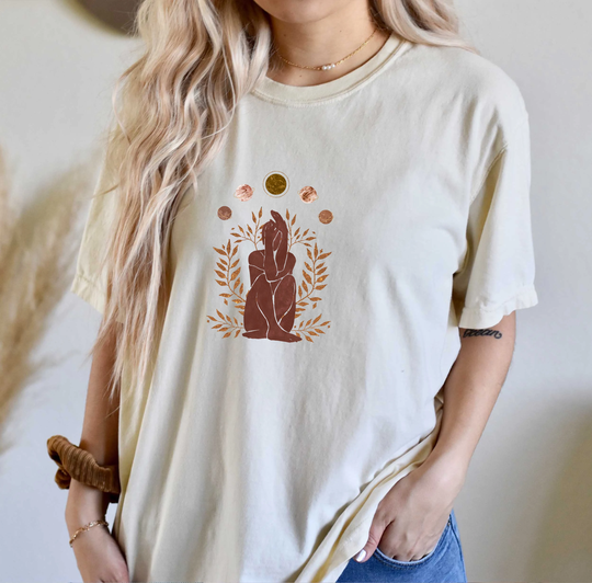 Comfort Colors Celestial Art Shirt, Top, Animals T-Shirt, Comfy Oversized Boho Shirt, Gift