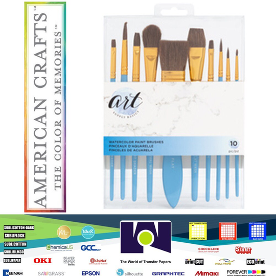 Paint Brushes - American Crafts Art Supply Basics Watercolor Natural Bristles | 11 Pieces 354839