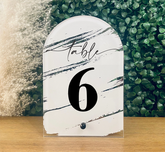 Wedding Table Numbers With Stand || Clear Acrylic Calligraphy Signage Rustic Number 03-040-026