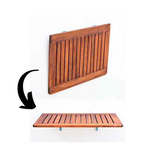 Foldable Table Wood 60x90 cm Wall Mounted Balcony Home Office Study, Folding Desk For Easy Storage Very Solid