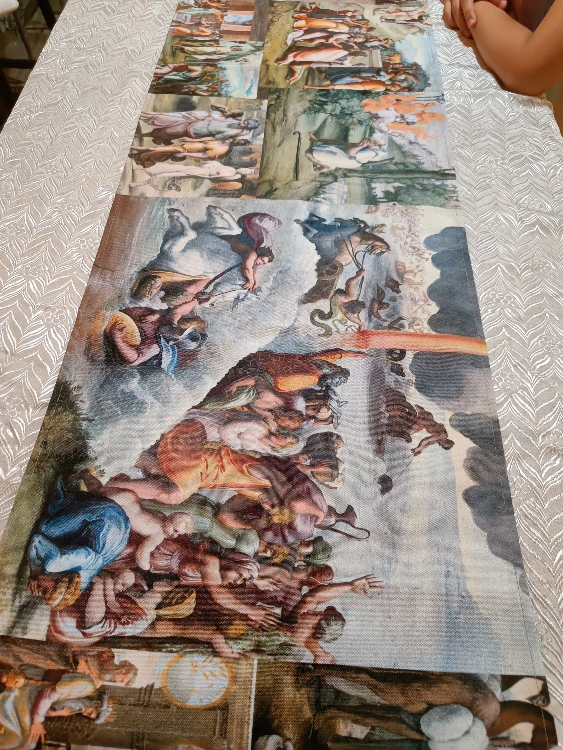 Raphael's Bible - Torah Stories Art Table Runner - Graphic Arts Of Tories, Vintage, Passover Table Runner Gold, Bible Study