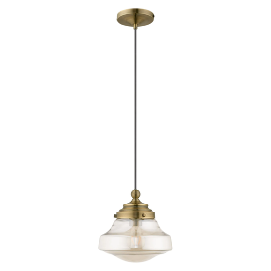 Livex Lighting Art Glass 1-light Schoolhouse Mini Pendant - 9"Dia. x 11"-90"Adj. H