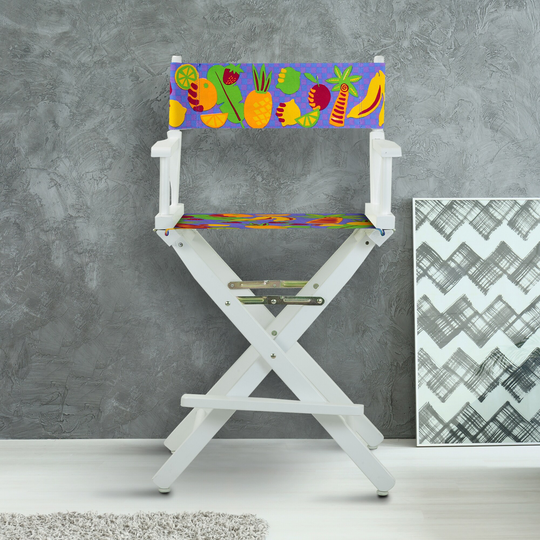 24" Director's Chair White Frame-Calypso Fruit - 23"W x 19"D x 39.5"H