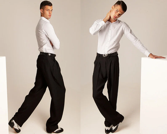 Men Argentine Tango Trousers, Black Linen Pants, Comfortable Wide Leg Men's Ballroom Salsa Dance Pants