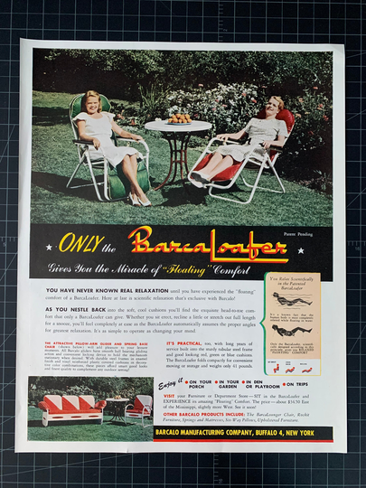 Vintage 1948 Barcalo Barcaloafer Chairs Print Ad