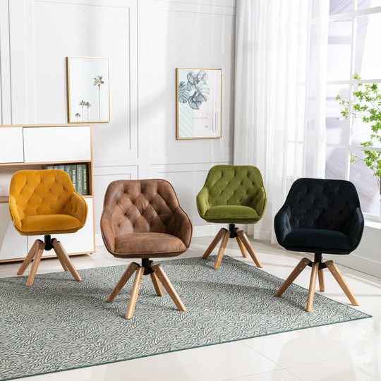 Solid Wood Tufted Upholstered home office chair