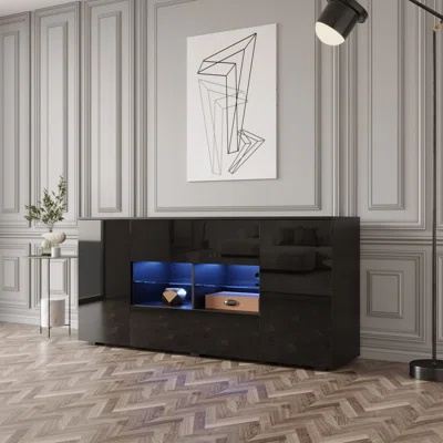 62 " Wide 2 Drawer Solid Wood Sideboard