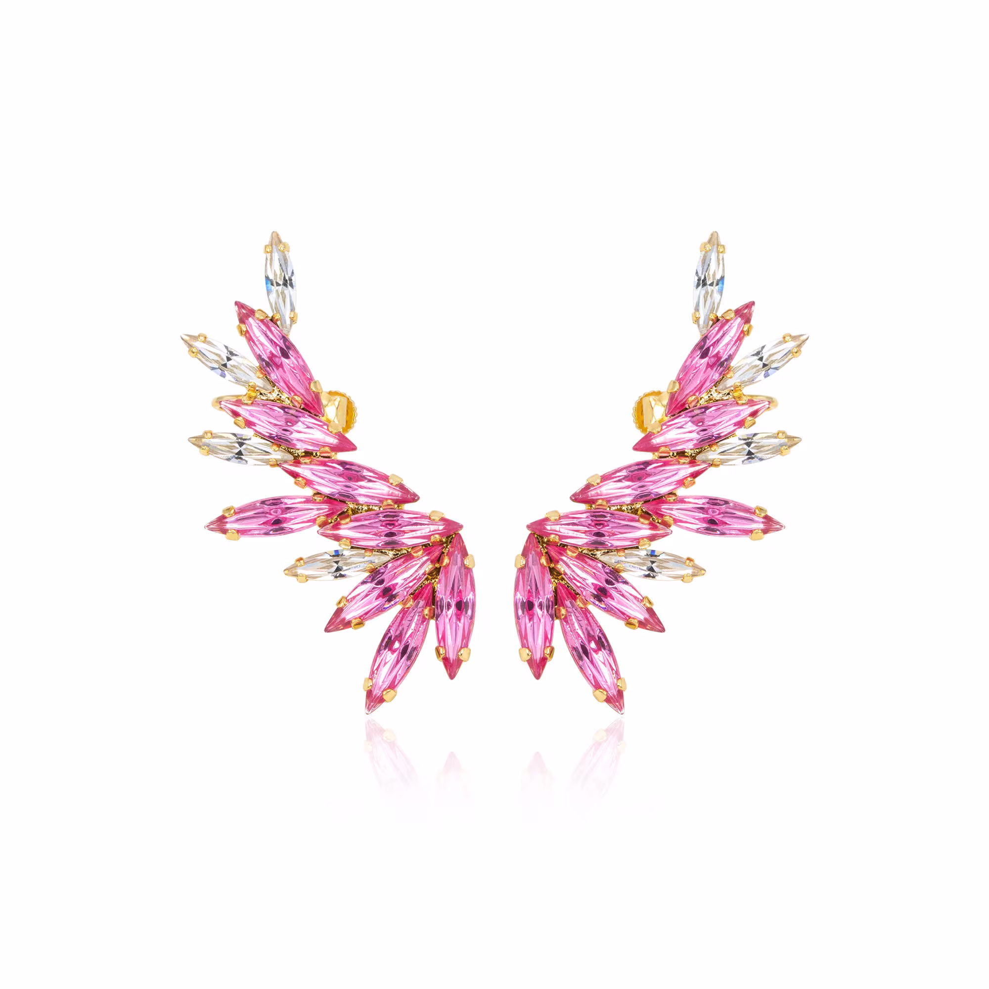 Beautiful Pink Light Color Leaf Wedding Ear Crawler Jewelry Gift