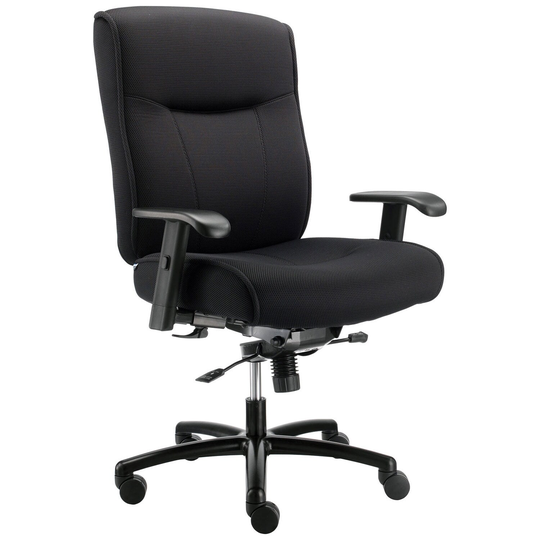 Big and Tall Office Chair with Arms, Fabric, Black - 32"L x 26"W x 15"H