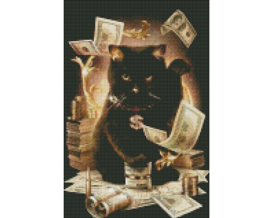 Full Drill Diamond Painting Kit 5D Cat Dollar Cross Stitch Paint Diamonds Dotz Gift For Her, 30x45cm