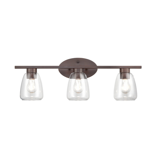 Millennium Lighting Metal 3 Light Vanity Fixture in Multiple Finishes with Clear Glass Shades - N/A
