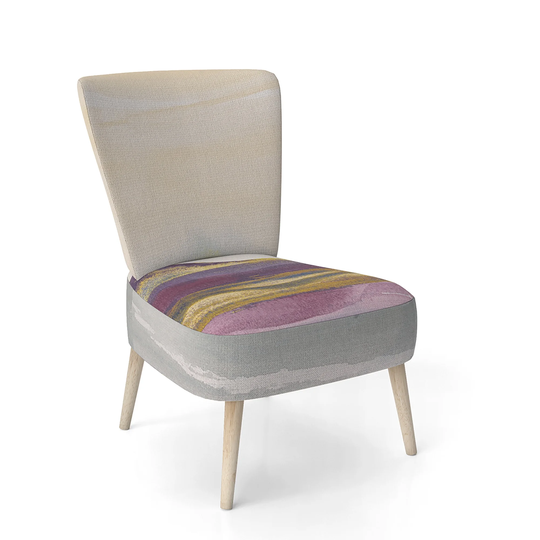 Designart 'Painted Purple and Gold Landscape II' Upholstered Shabby Chic Accent Chair
