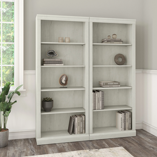 Saratoga Tall 5 Shelf Bookcase - Set of 2 by Bush Furniture
