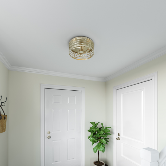 3 Light Metal Flush Mount Ceiling Fixture in Multiple Finishes