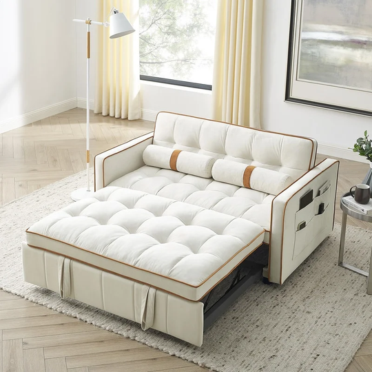 Pull Out Sofa Bed & 2 Seater Loveseats Couch with adjsutable Backrest