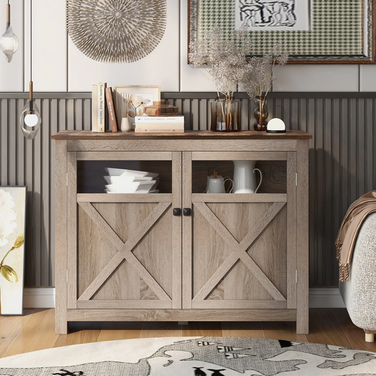 48" Wide Wood 2-door Sideboard with Adjustable Shelves
