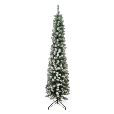 6' Flocked North River Pine Pencil Artificial Christmas Tree Unlit