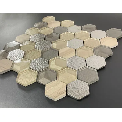 2" x 2" Glass Honeycomb Mosaic Tile