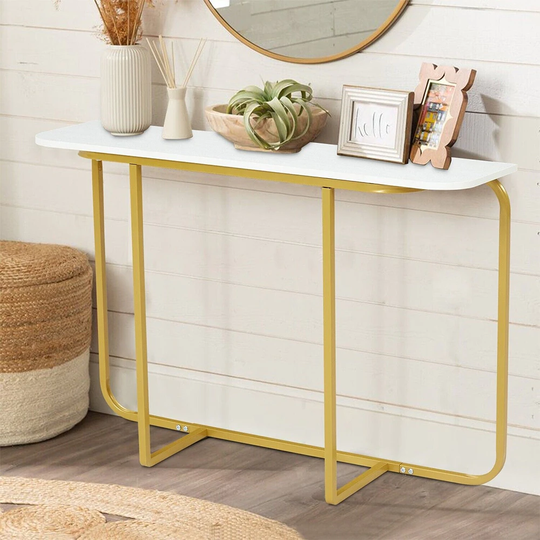 Console Table Modern Accent Gold Narrow Long Side Table Living Room - 54 x 84