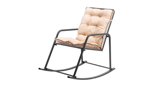 Outdoor Metal Rocking Chair, Glider Balcony Terrace Indoor Rocker Cushions Set, Pads