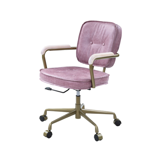 ACME Siecross Office Chair in Pink Top Grain Leather