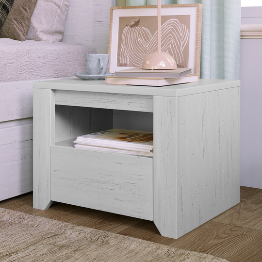 1-Drawer Storage Wood Cabinet Nightstand