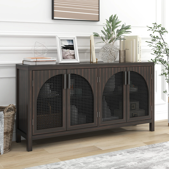 Large Storage Space Sideboard with Artificial Rattan Door an