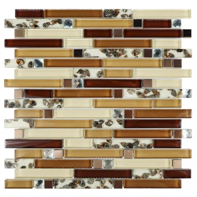 Cevallos Random Sized Glass Linear Mosaic Wall Tile