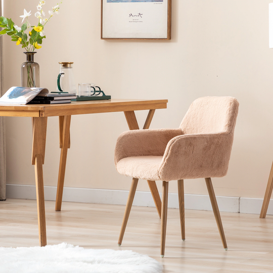 Dining Chairs with Armrests and Solid Painting Steel Leg