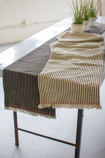Set Of Two Cotton & Jute Table Runners