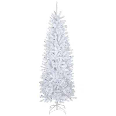 6.5' Pre-Lit Slim Geneva White Spruce Artificial Christmas Tree Lights