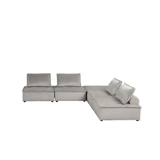Anna Velvet 5 Pc Sectional Sofa