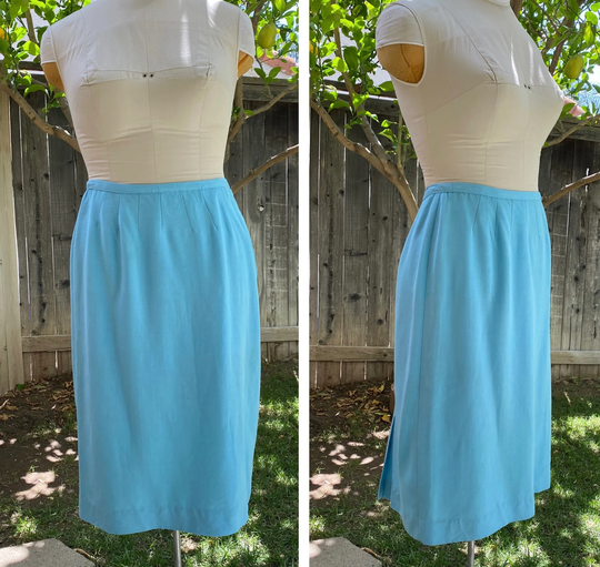Vintage 1950's Baby Blue Pencil Skirt