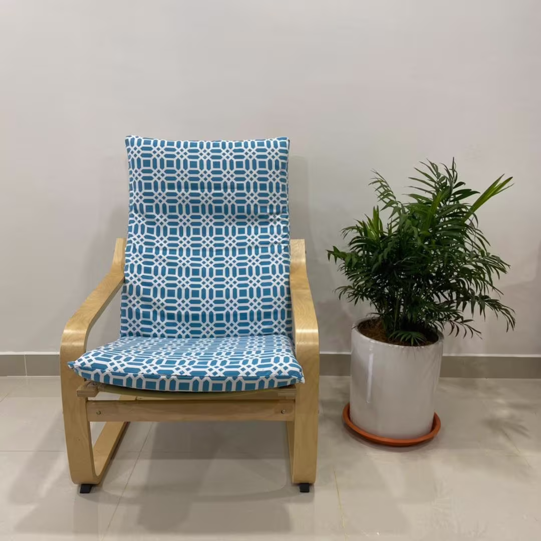Ikea Poang Chair Cushion Cover - Blue Boxes