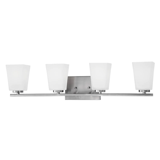 Millennium Lighting 4 Light Bathroom Vanity Fixture with Frosted Glass Shades