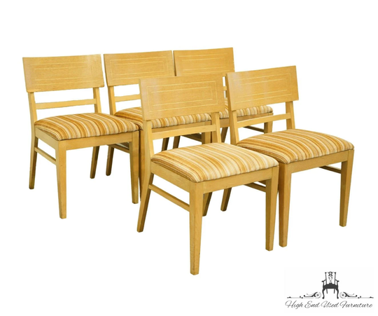 Set Of 5 Bernhardt Furniture Blonde Contemporary Modern Dining Side Chairs