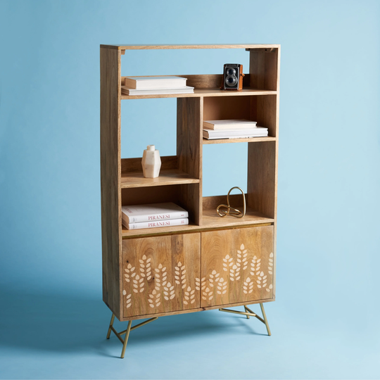 SAFAVIEH Couture Kinley Printed Bookcase - 33.5" W x 13.8" L x 61" H