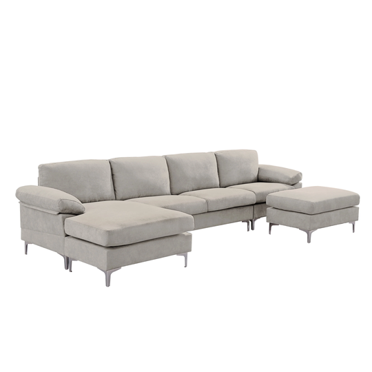 Modern Convertible Stationary Sectional Sofa
