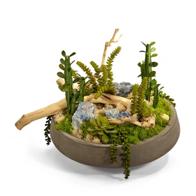 Blue Calcite Concrete Succulent in Pot