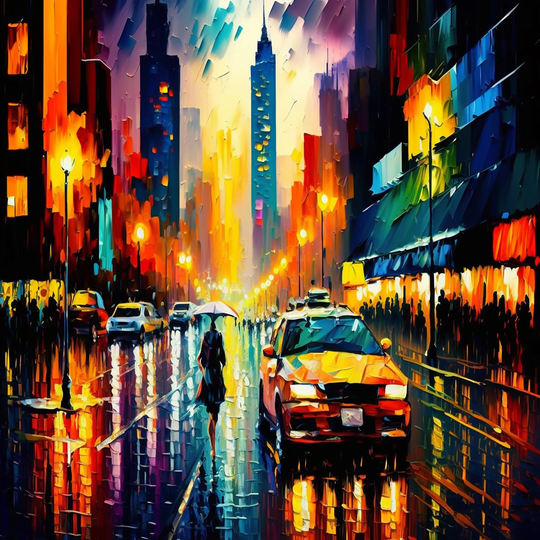 Designart 'Colorful Manhattan Time Square III' Cityscapes Framed Canvas Art Print