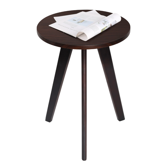 Mid-Century Wooden Round End Table Small Coffee Table