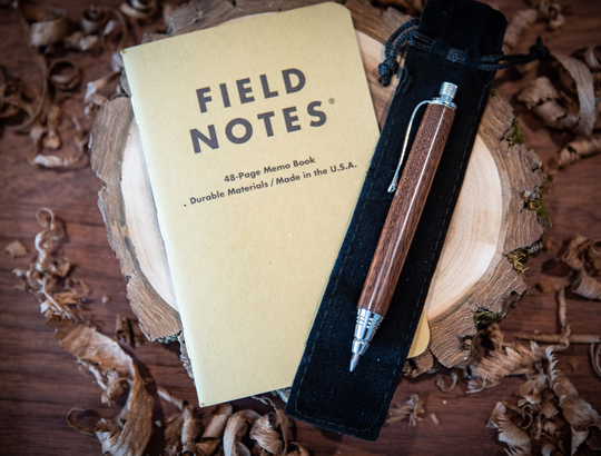 Handmade Walnut Sketch Pencil - Perfect For Sketching, Drawing, & Gameplay Includes Field Notes Notebook